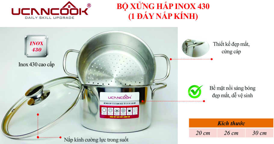 Xửng hấp – Nắp kính